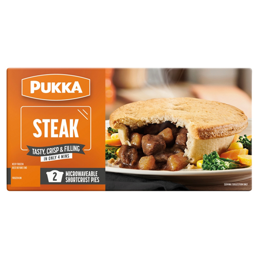 PUKKA 2 MICROWAVE STEAK PIES 2PK