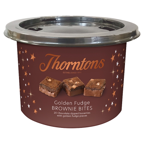 THORNTONS TRIPLE CARAMEL BROWNIE BITES TUB 20PK-XMAS