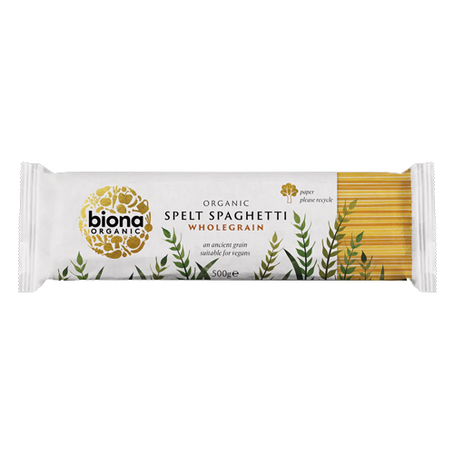 BIONA ORGANIC SPELT SPAGHETTI WHOLEGRAIN 500G