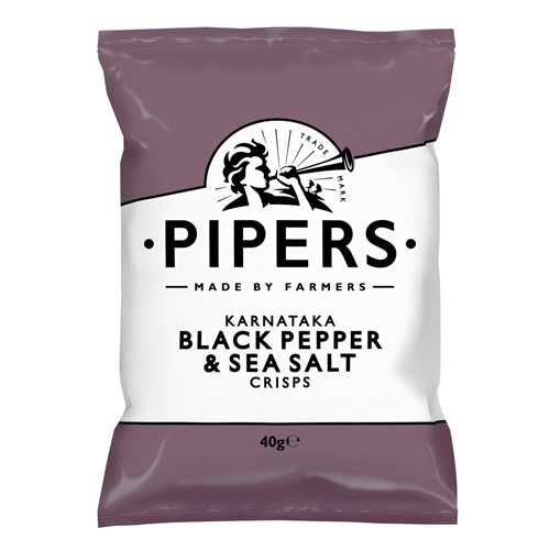 PIPERS KARNATAKA BLACK PEPPER & SEA SALT CRISPS GRAB BAG 40G