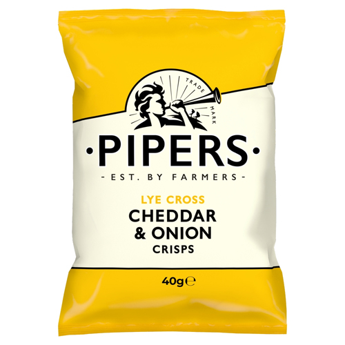 PIPERS WYKE CHEDDAR & ONION CRISPS 40G