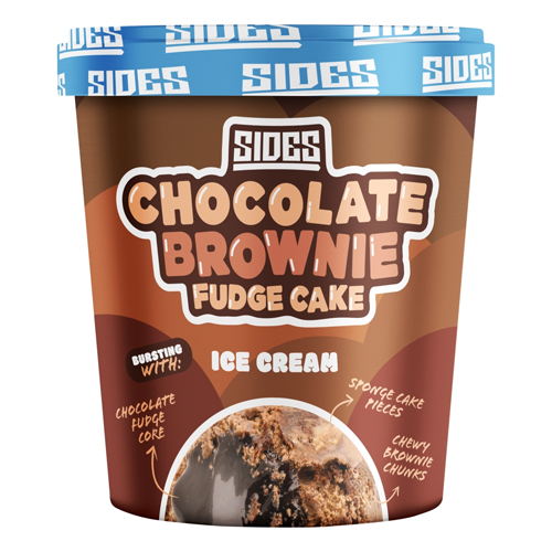 SIDES CHOCOLATE BROWNIES FUDGE CAKE ICE CREAM 500ML