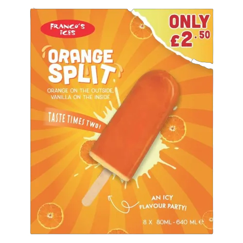 FRANCO'S ORANGE SPLITS PMP £2.50 8PK