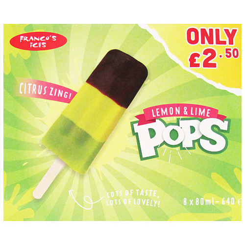FRANCO'S LEMON & LIME POPS PMP £2.508PK