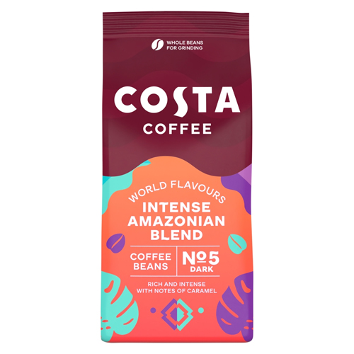 COSTA COFFEE INTENSELY DARK AMAZONIAN BLEND COFFEE BEANS BAG 200G