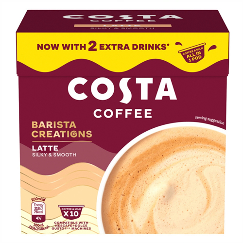 COSTA COFFEE BARISTA CREATIONS LATTE 10 SAC 160G