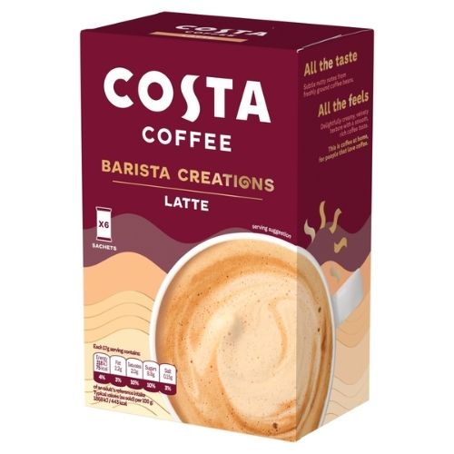 COSTA COFFEE BARISTA CREATIONS LATTE COFFEE 6 SAC 102G