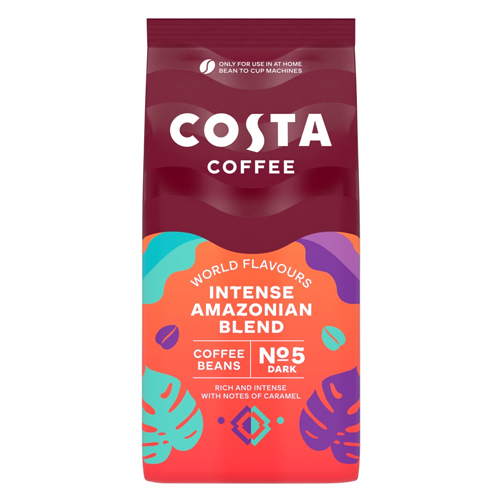 COSTA COFFEE INTENSE DARK AMAZONIAN BLEND BEANS BAG 1KG