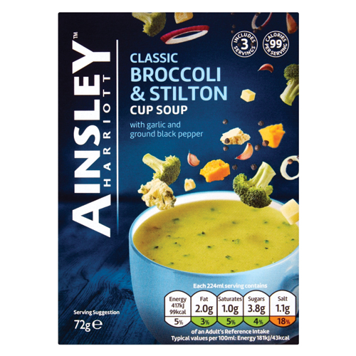 AINSLEY CLASSIC BROCCOLI & STILTON CUP SOUP 72G