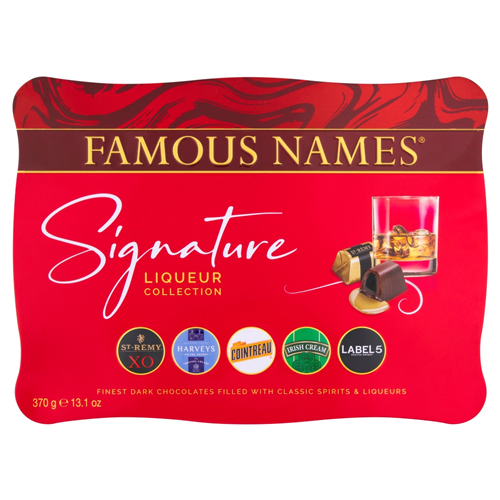 FAMOUS NAMES SIGNATURE LIQUEUR COLLECTION TIN 370G