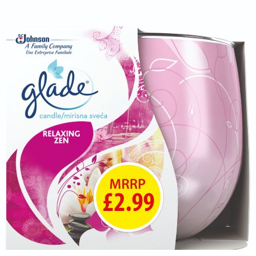 GLADE CANDLE RELAXING ZEN PMP £2.99 120G