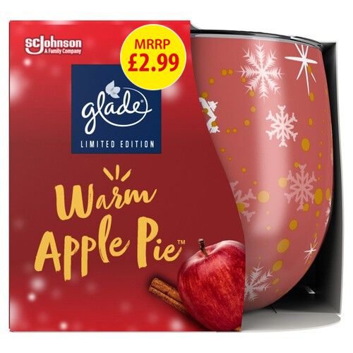 GLADE CANDLE WARM APPLE PIE PMP £2.99 120G