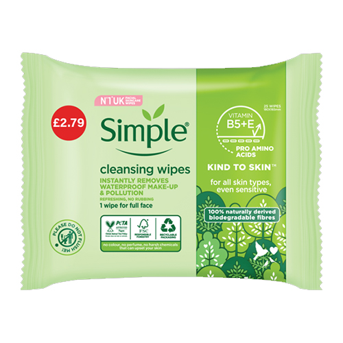 SIMPLE WIPES BIODEGRADABLE PMP £2.79 25S