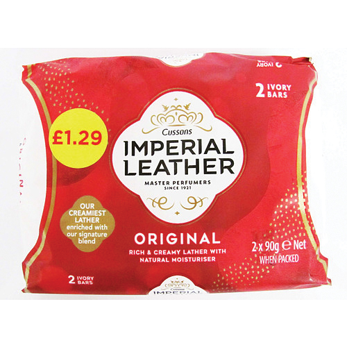 IMPERIAL LEATHER SOAP ORIGINAL  PMP £1.29 2PK 90G