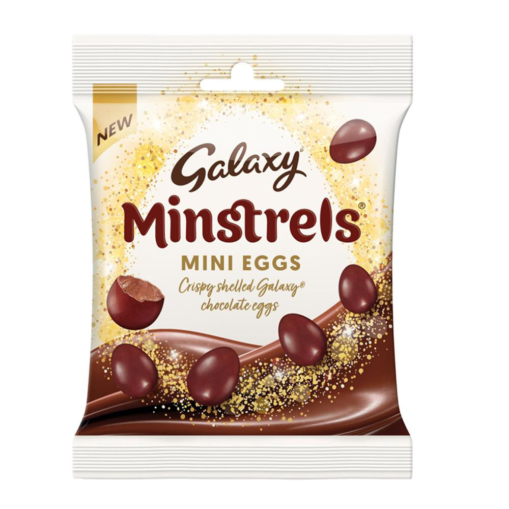 GALAXY MINSTRELS MINI EGGS CLIP STRIP 2PK 80G-EASTER