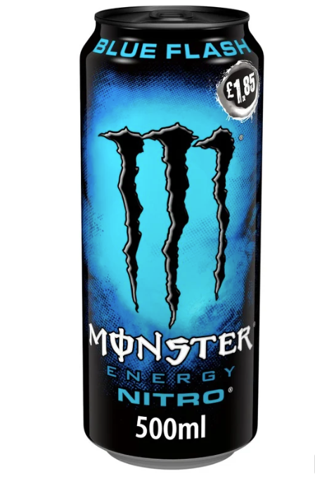 MONSTER ENERGY NITRO BLUE FLASH CAN PMP £1.85 500ML