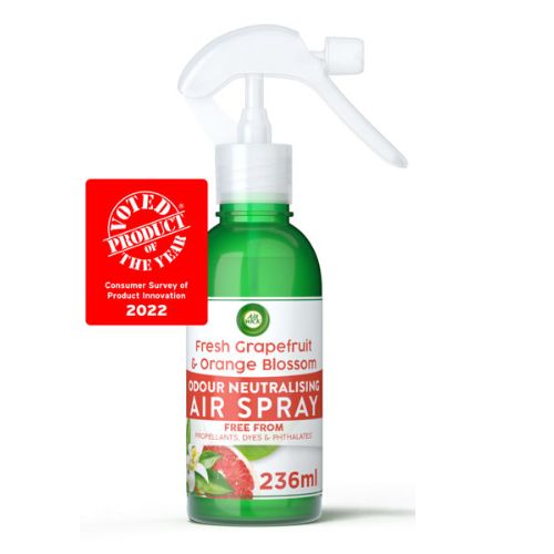 AIRWICK ODOUR NEUTRALISING AIR SPRAY FRESH GRAPEFRUIT & ORANGE BLOSSOM 237ML