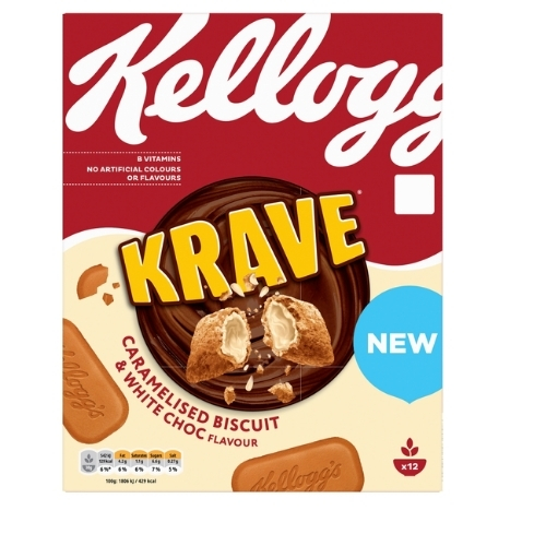 KELLOGG'S KRAVE CARAMELISED BISCUIT FLAVOUR BREAKFAST CEREAL 375G