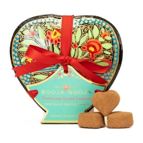 BOOJA-BOOJA CHOCOLATE SALTED CARAMEL HEART-SHAPED BOX 115G