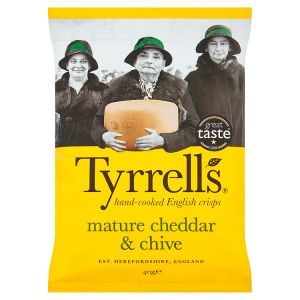 TYRRELLS MATURE CHEDDAR & CHIVE CRISPS 48X 40G