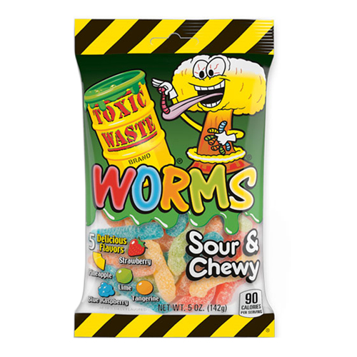 TOXIC WASTE SOUR GUMMY WORMS 142G