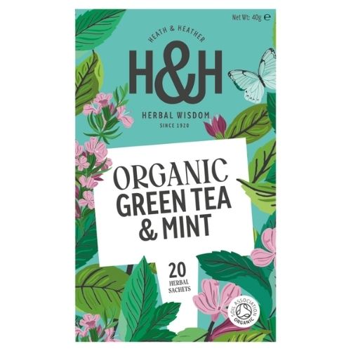HEATH & HEATHER ORGANIC GREEN TEA WITH MOROCCAN MINT 20S ENVELOPE BAGS 40G