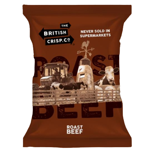 THE BRITISH CRISP CO HANDCOOKED CRISPS ROAST BEEF 40G