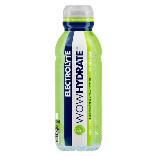 WOW HYDRATE ELECTROLYTE LEMON & LIME PET 500ML