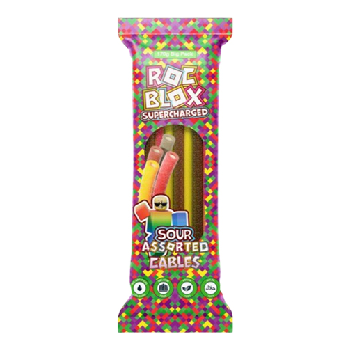 ROCBLOX SUPERCHARGED SOUR ASSORTED CABLES 170G