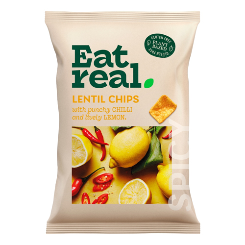 EAT REAL LENTIL CHIPS WITH PUNCHY CHILLI AND LIVELY LEMON 95G