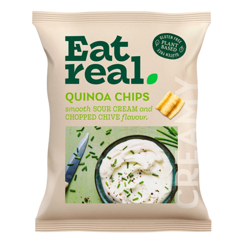 EAT REAL SMOOTH SOUR CREAM AND CHOPPED CHIVE FLAVOUR QUINOA CHIPS 40G