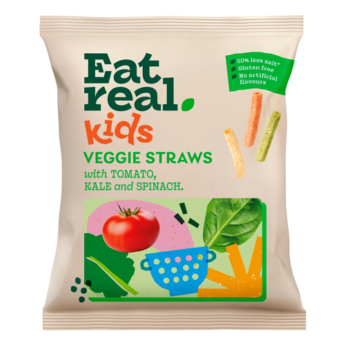 EAT REAL KIDS VEGGIE STRAWS WITH TOMATO, KALE AND SPINACH 20G