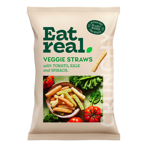 EAT REAL VEGGIE STRAWS WITH TOMATO, KALE AND SPINACH 110G