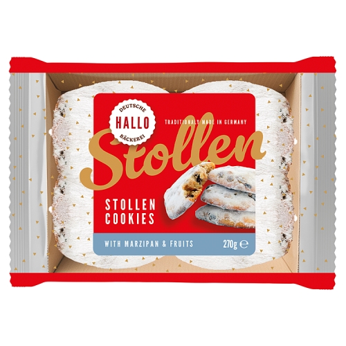 HALLO DEUTSCHE MARZIPAN STOLLEN COOKIES 270G-XMAS