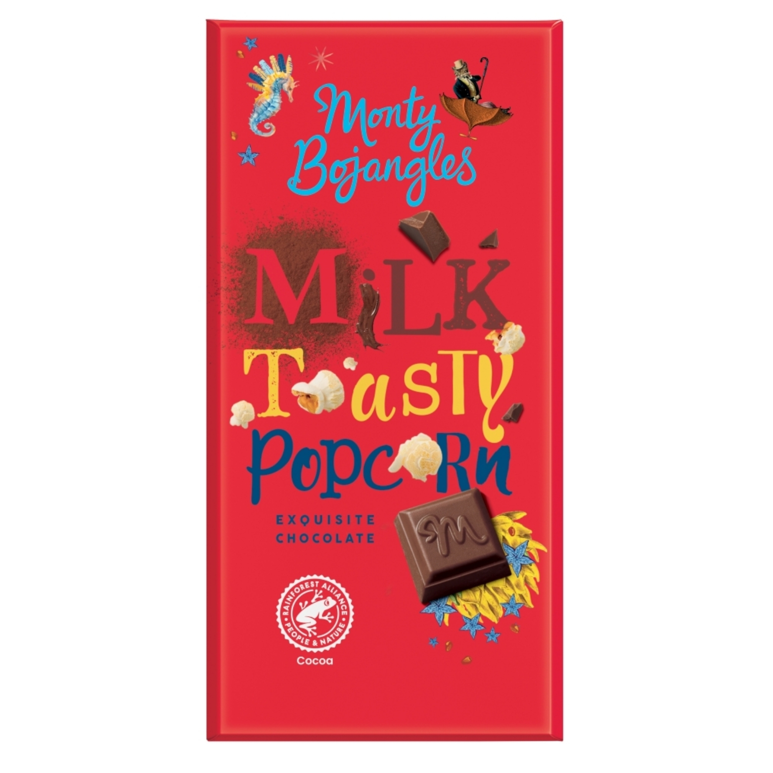 MONTY BOJANGLES MILK TOASTY POPCORN CHOCOLATE BAR 150G