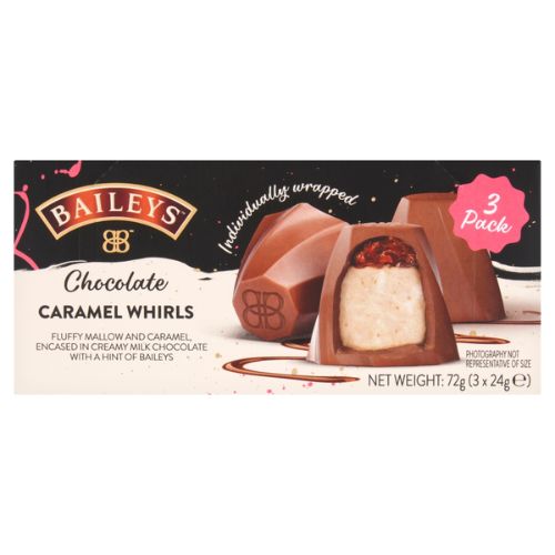 BAILEYS CHOCOLATE CARAMEL WHIRLS 3PK 72G-XMAS