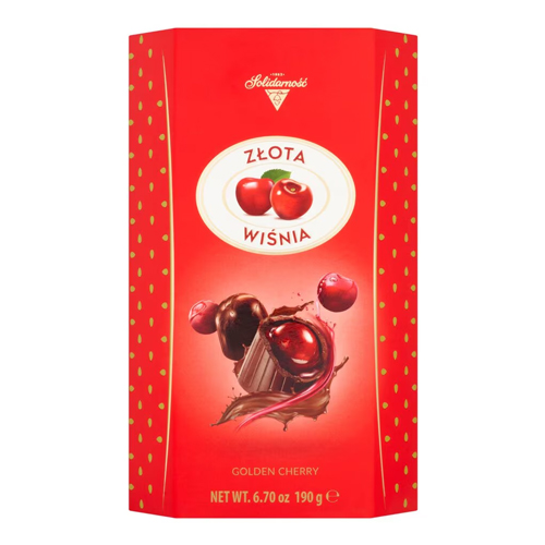 SOLIDARNOSC GOLDEN CHERRY CHOCOLATES IN LIQUEUR 190G