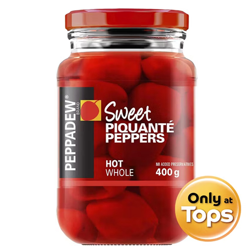 PEPPADEW HOT WHOLE PIQ PEPPERS 400G