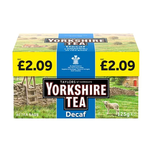 TAYLORS YORKSHIRE TEA DECAF 40S TEA BAGS PM £2.09 125G