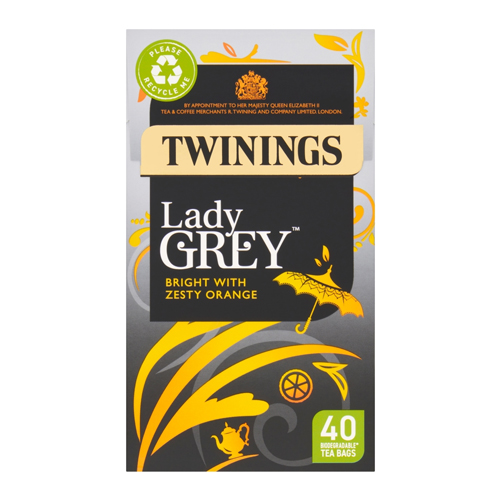 TWININGS LADY GREY 40 TEA BAGS 100G