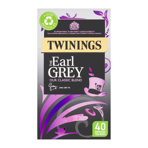 TWININGS EARL GREY 40 TEA BAGS 100G