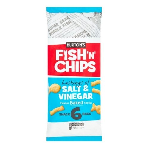 BURTONS FISH'N' CHIPS SALT & VINEGAR 6PK 25G
