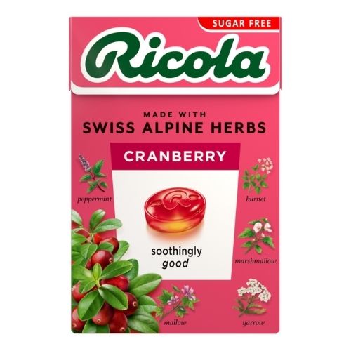 RICOLA CRANBERRY SUGAR FREE BOX WITH STEVIA 45G