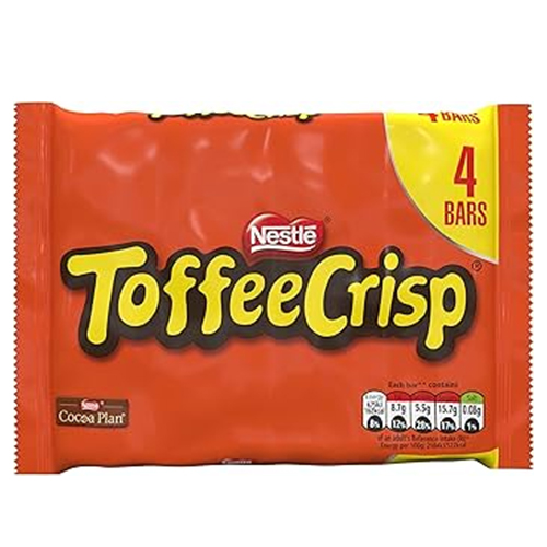 TOFFEE CRISP MILK CHOCOLATE BAR 4PK 124G