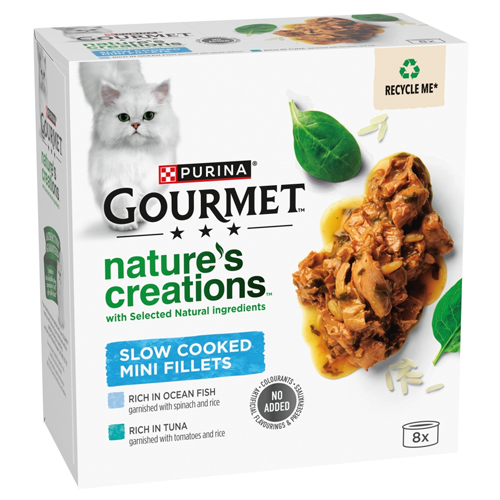 GOURMET NATURE'S CREATIONS FISH WET CAT FOOD 8PK 85G