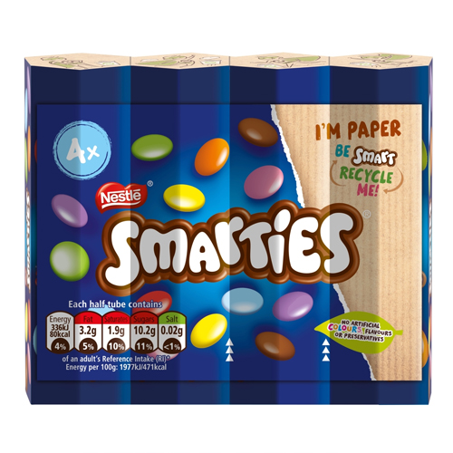 SMARTIES MILK CHOCOLATE TUBE 4PK 136G
