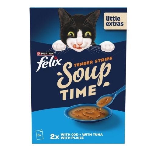 FELIX SOUP STRIPS MIXED VARIETY FISH SELECTION POUCHES 6PK 48G