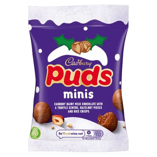 CADBURY DAIRY MILK CHOCOLATE MINI PUDS BAG 73G-XMAS