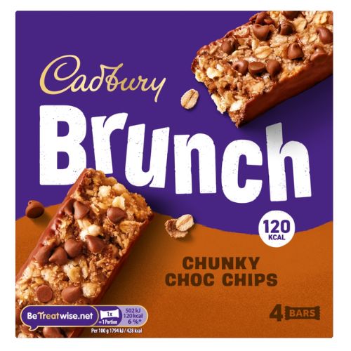 CADBURY BRUNCH BAR CHOC CHIP 4PK 112G