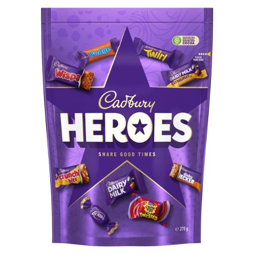 CADBURY HEROES POUCH 270G-XMAS